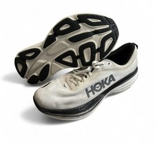 Hoka One One Bondi 8 Men's Running Shoes Size 10.5D, White/Gray