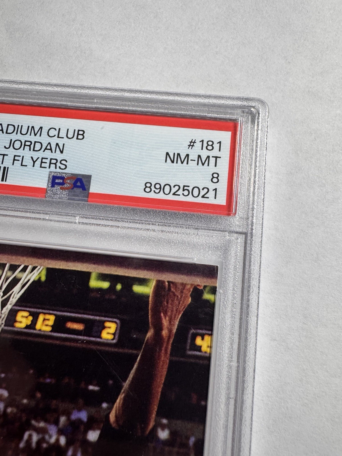 1993-94 Topps Stadium Club Michael Jordan Frequent Flyers #181 Bulls PSA 8 view 3