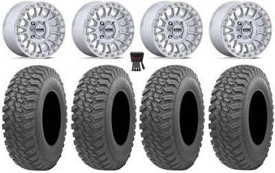KMC Impact 15'' Wheels Machined +10mm 30'' Mongrel SQ Tires Polaris Ranger XP 9/1K