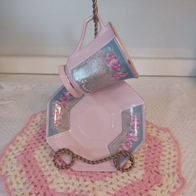 Vintage Leander 1946 Pink Porcelain Cup And Saucer Set