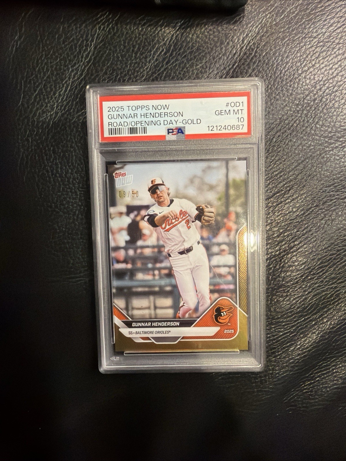 2025 Topps Now Opening Day GUNNAR HENDERSON Gold Foil /50 PSA 10 GEM POP 3