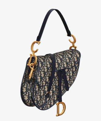 Christian Dior Saddle Bag w/ Strap Blue Dior Oblique Brand NEW