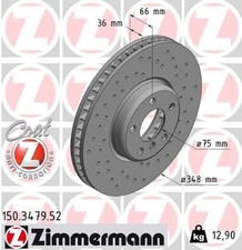 2x Bremsscheibe Zimmermann 150.3479.52 2 Bremsscheiben f�r BMW