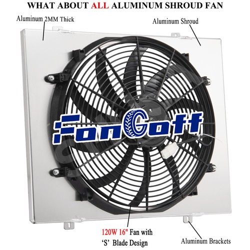 Aluminum Shroud+Fan For 1968-1974 Chevy Nova 1968-81 Pontiac 1975-87 El Camino