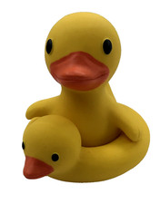French Rubber Ducky Duck in Tube Floating Bath Toy Brand New Double Duck NIB