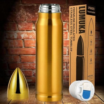 Thermosflasche 500ml, Edelstahl Trinkflasche isoliert Gefechtskopf Rakete Form