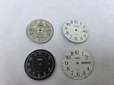 4 Slava Russian wrist watch Dials , 21 Jewels , Made in Russia . Watch-faces .