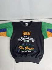 Everlast Boxeo Gimnasio El Bronx Colorblock Cuello Redondo Sudadera Juvenil M-L Años 90