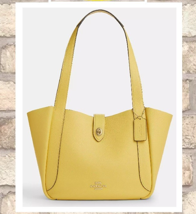 NWT Coach Hadley CAL17 Turnlock Tote Shoulder Bag In YELLOW