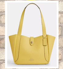 COACH Hadley Turnlock Tote Bag Leather Gold/Black CAL17 for sale