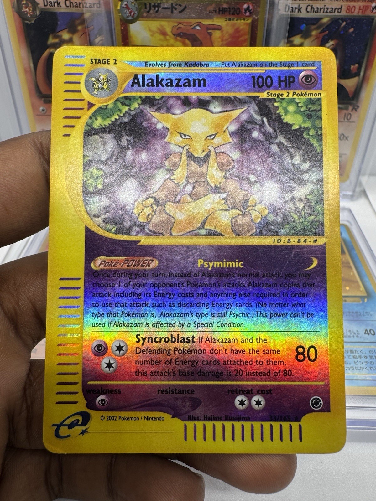 Alakazam 1/165 Expedition 2002 Holo Rare Pokémon Card TCG LP