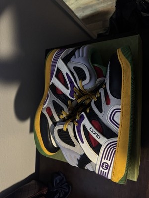Gucci Multicolor High Top Men's Lace Up Sneakers Designer Colorful Athletic