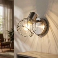 KäFig Design Wand Leuchte Wohn Zimmer Lese Spot Lampe Chrom Strahler Beweglich