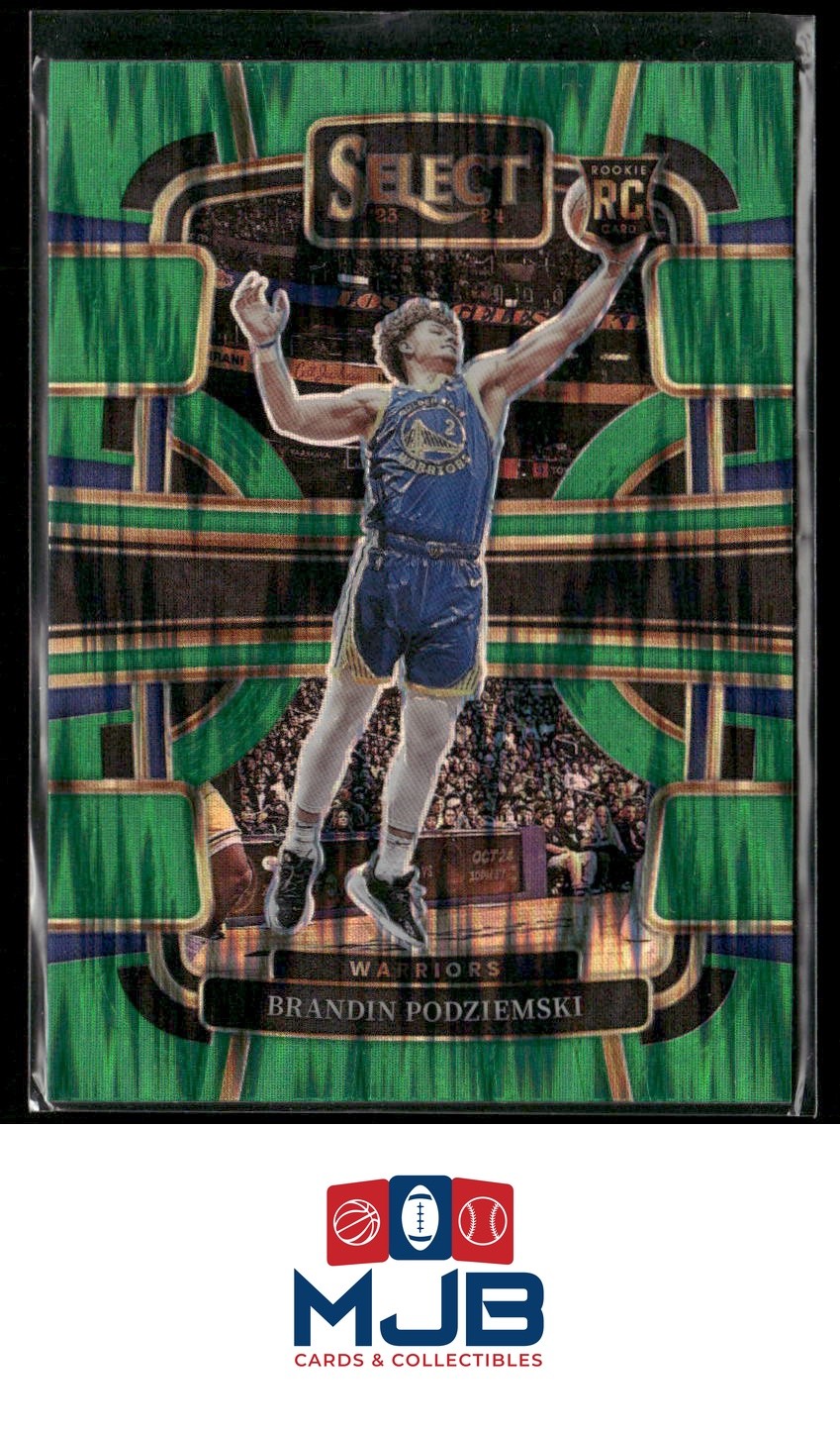 2023-24 Panini Select Brandin Podziemski Green Shock Prizms Rookie #93 Warriors