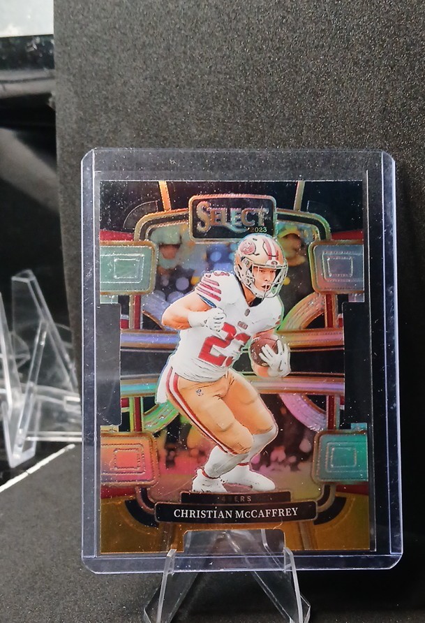 2023 Panini Select -Concourse Christian McCaffrey #88 Black & Gold Prizm Die-Cut
