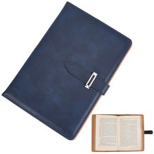 A5 Leather Notebook Cover Waterproof Envelope Folder Refillable Prussian Blue