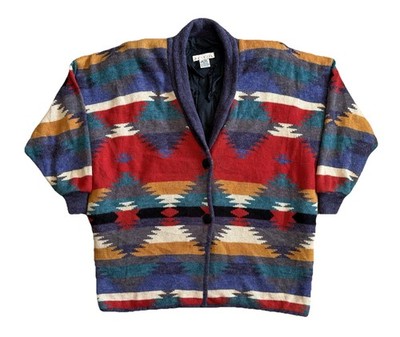 Venezia Vintage Southwestern Aztekenmuster geknöpfter Strick Cardigan Damen 18-20