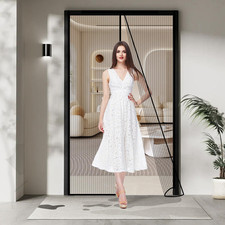 Magnetic Screen Door Fit Self Sealing Hands Free Mesh 34" x 82" 32 x 80 Inch,