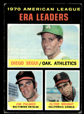 Diego Segui / Jim Palmer 1971 Topps #67 American League ERA Leaders