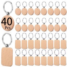 key wooden wood blanks chain keychain