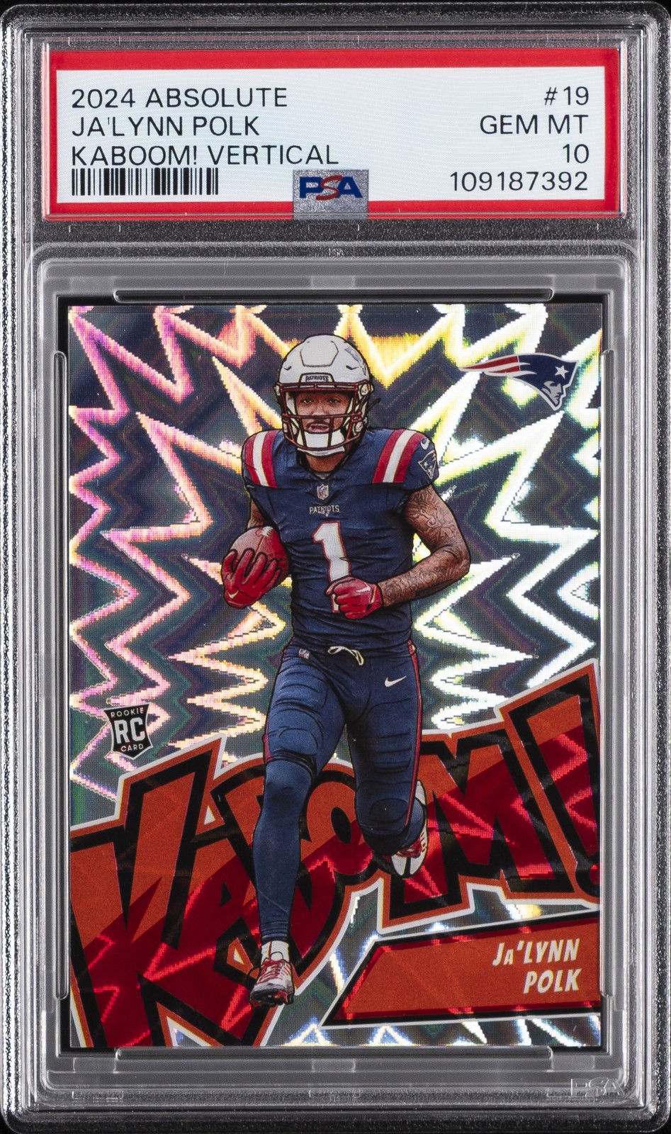 2024 PANINI ABSOLUTE KABOOM! VERTICAL #19 JA'LYNN POLK ROOKIE RC PSA 10