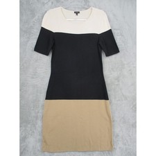 Talbots Sweater Dress Womens Small Colorblock Sheath Office Pullover Office Knit