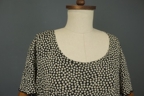 GUDRUN SJODEN Black White Polka Dot Lyocell Scoop Neck Blouse Top Size 2XL - Picture 5 of 12