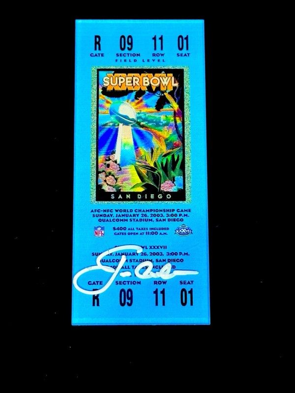 John Gruden Signed Commemorative SB Ticket Tampa Bay Buccaneers Metabilia COA