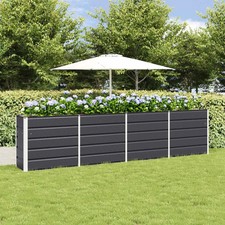 WALPLUS Planter Anthracite 320x40x75 cm Steel Large Tall Outdoor Garden Planter