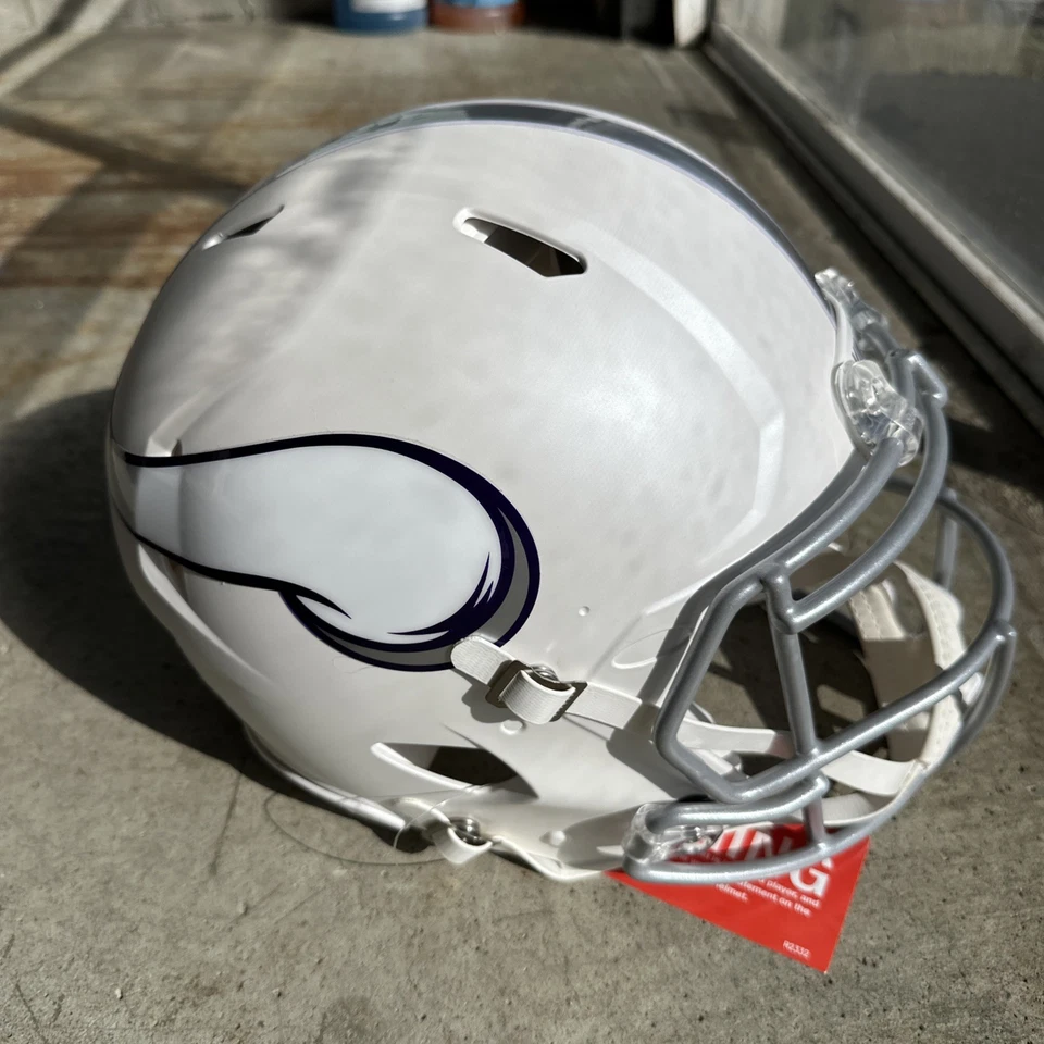 Casco de fútbol americano AUTÉNTICO MINNESOTA VIKINGS NFL Riddell Speed tamaño completo CAJA NUEVA Foto 2 de 4