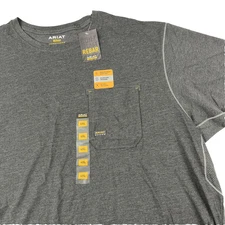 New Mens Ariat Rebar Workman Work T-Shirt Size 4XL NWT Charcoal