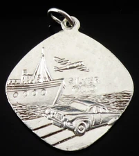 Georg Jensen Sterling Silver Double Sided St Christopher Pendant