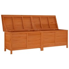 Extra Large Wooden Garden Storage Box Fir Outdoor Cushion Chest 198cm Brown