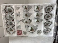 Vintage Childs Christmas Glass China Tea Set 22 pieces  Dillard  s 1970 Holiday