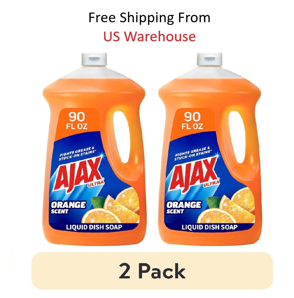 2pk Ajax Ultra Triple Action, Dishwashing Liquid Dish Soap, Orange 90 fl oz