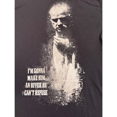 Men's The Godfather Marlon Brando I ll Make Him an Offer He  T-Shirt Black M