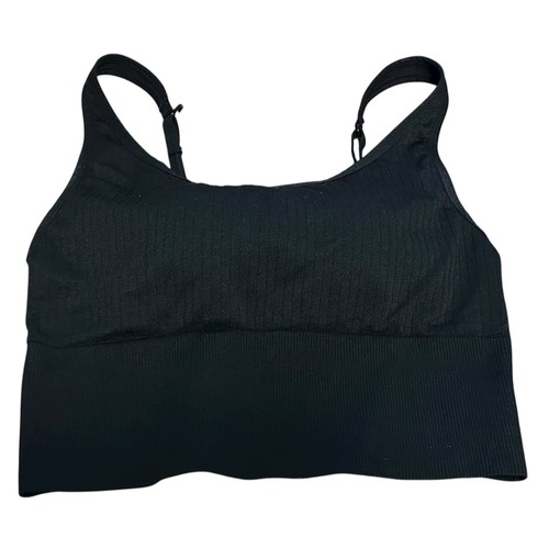 Top yoga sportivo ROSA attivo senza cuciture leggermente foderato a costine nero bralette M DD - Foto 1 di 7