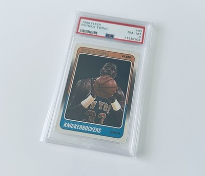 1988 Fleer NBA Patrick Ewing New York Knicks PSA Graded Trading Card #80 NM HOF