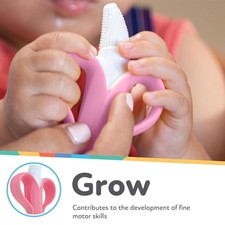 Nuby NanaNubs Banana Massaging Toothbrush - Baby Teething Toy - 3 Months - Pink