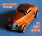 Hot Wheels Redlines EXC+ VTG ©1969 Classic '36 Ford Coupe "UNCOMMON" ORANGE