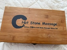 50 Boxed Cold Black Basalt Rocks. Hot Stone Massage Set for Digital Heater 