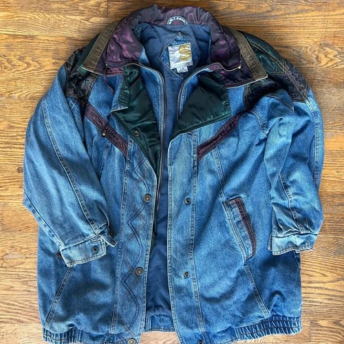 Current Seen Vintage Aztec Western Denim Jacket Size Large - product listing photo