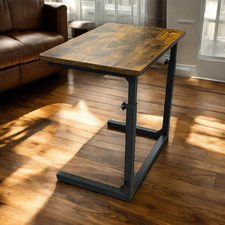 Tinymod Height Adjustable C-Shaped Sofa Side Table Laptop Table For Couch Bed