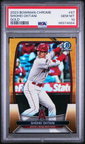 2023 BOWMAN CHROME GOLD REFRACTOR #67 SHOHEI OHTANI 24/50 PSA 10