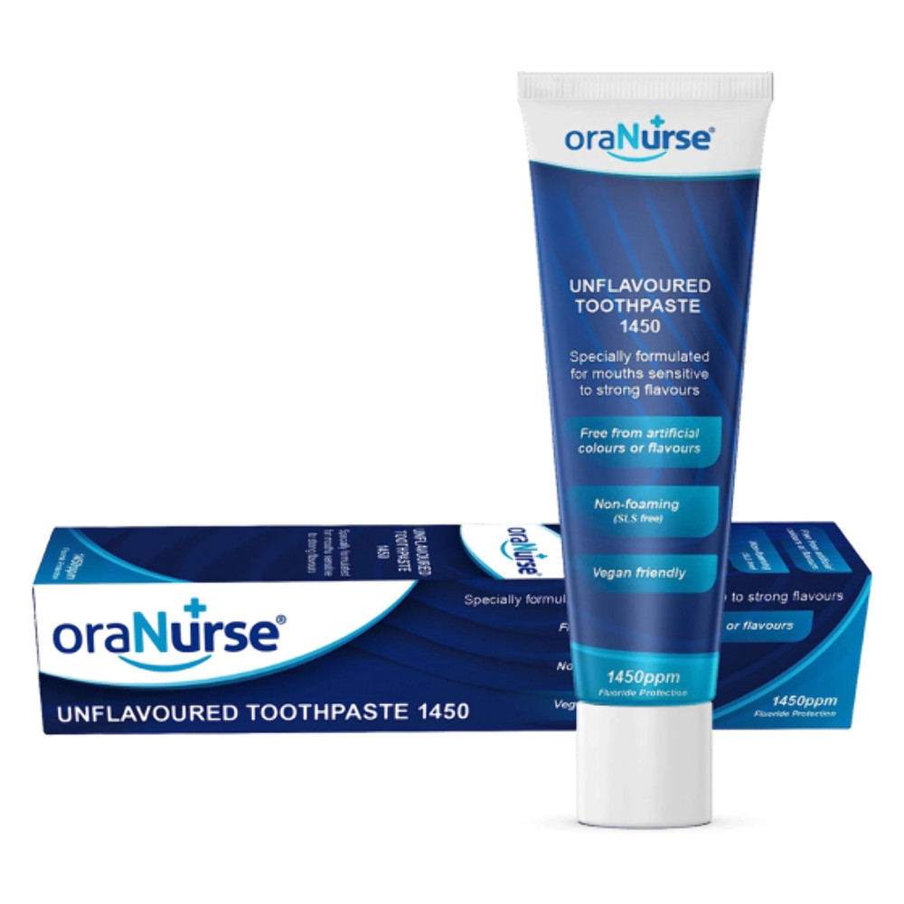 oraNurse Unflavoured Toothpaste with 1450ppm Fluoride - SLS Free, 50ml