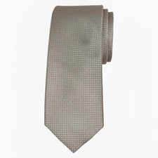 ALFANI Mens Tie Silver Windhill Solid Micro Woven 2.75 Slim Polyester Necktie