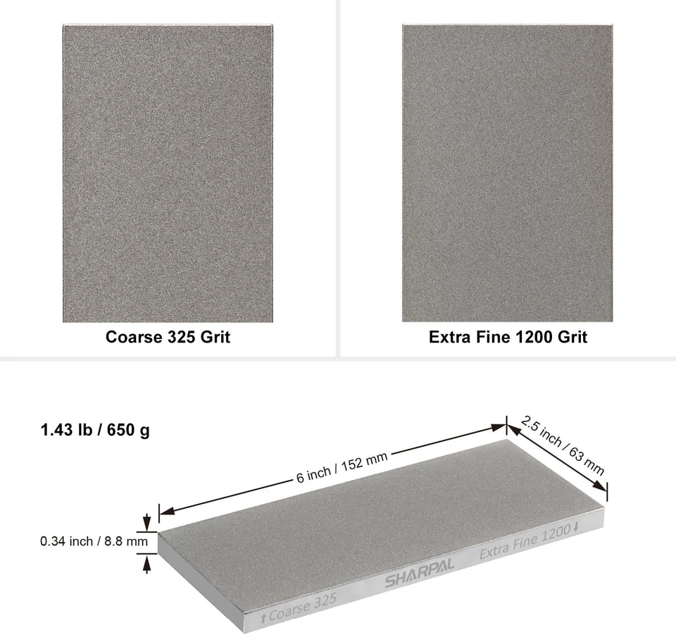 Piedra de afilar de diamante de doble cara con guía de ángulo y base antideslizante de 6 pulgadas Foto 4 de 4