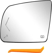 Left Driver Side Heated Mirror Glass w/ BSM For 2002-2020 Toyota Tundra Sequoia