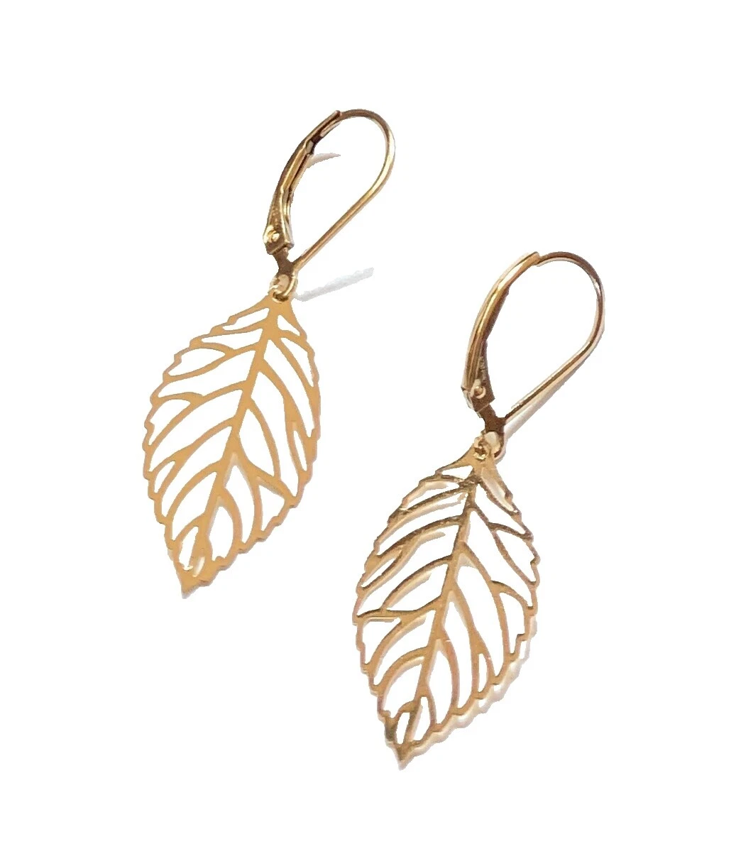 Flores y Plantas Enchape de oro amarillo Pendientes de Moda