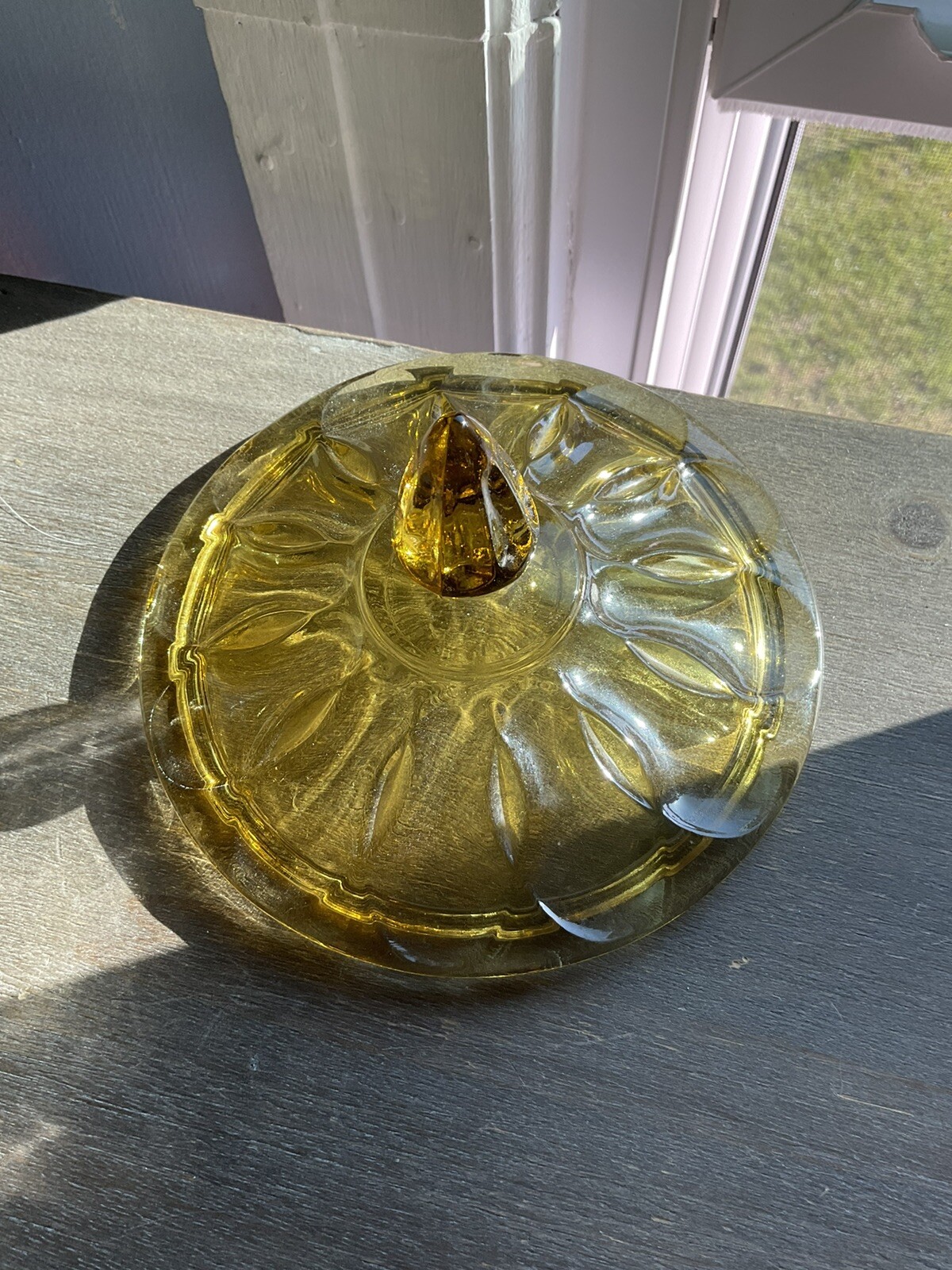 Vintage Anchor Hocking Fairfield Amber Glass Candy Dish